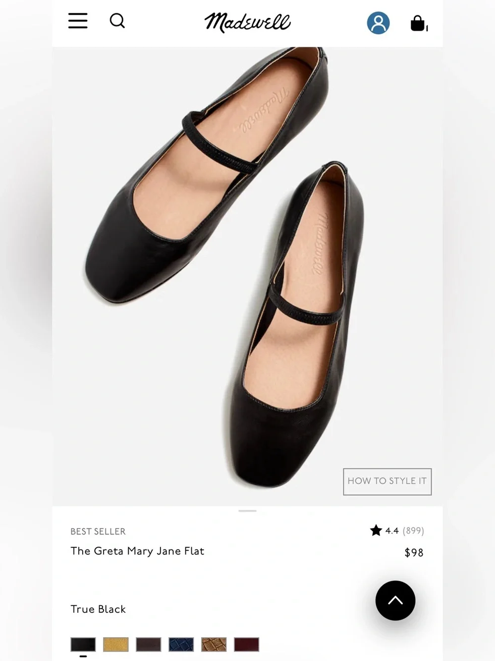 Madewell Greta Mary Jane Flat - 7.5 True Black Excellent Condition Ballet Flats